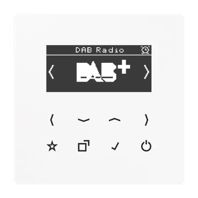 JUNG Smart Radio DAB+ DABLSWW | Digitalradio Unterputz | UKW | Sensortasten | Stereo | Glasfront | weiß