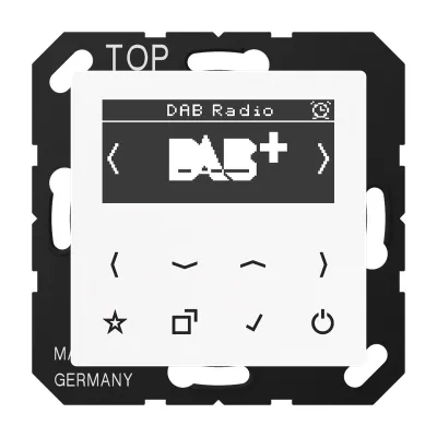 JUNG Smart Radio DAB+ DABAWW | Digitalradio UKW DAB+ | Sensortasten | Stereo | Unterputz | Echtglasfront | weiß