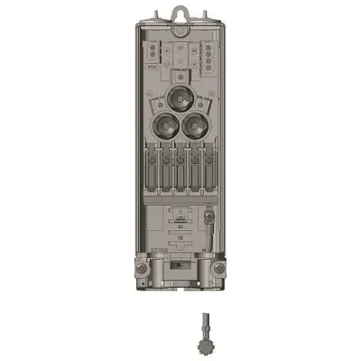 Krüger Kabelübergangskasten EKM 2050SK | Sicherungskasten Mastmontage | 3xE14 | IP54 | Ø89mm Rohr | mit Erdungsseil