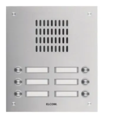 ELCOM Unterputz Türstation TVG-6/2 | 1106181 | Edelstahl | 6 Klingeltasten | LED beleuchtet | Silber | systemunabhängig