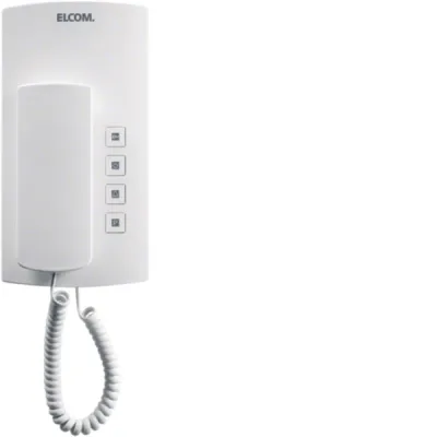 ELCOM Haustelefon BHT-200 | i2-Bus Audio-Innenstation | 1702000 | 4 Funktionstasten | Aufputz | weiß
