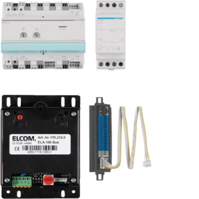 Elcom Audio-Sprechanlagen-Set REK001Y | 2-Draht Bus-System | 1–16 Teilnehmer | Audio-Kit Türsprechanlage | Einbauset