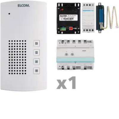 ELCOM Audio Sprechanlage Set AKF-01 i2-Bus | 1001801 | 1 Teilnehmer | Freisprech-Innenstation | Aufputz | Weiß
