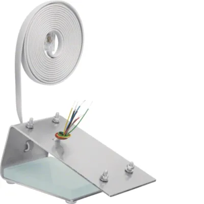 ELCOM TKA-UNI 1301200 Audio-Tischkonsole | kompatibel mit BHT-200/280 | RJ45 | Glas/Edelstahl | silber