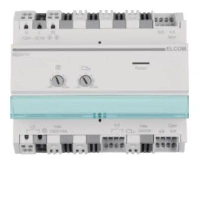 ELCOM Bus-Strangversorgung RED011Y | 2-Draht i2Audio | Relais | REG | 32 Teilnehmer | Hutschiene | IP20 | DC | grau