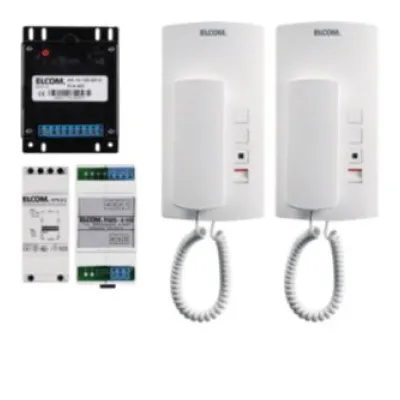 ELCOM Audio-Einbaukit AEK-2 | 1000142 | Türsprechanlage 2 Teilnehmer | 1+n-System | Mithörsperre | Aufputz | weiß