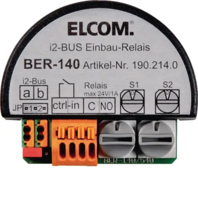 ELCOM Einbaurelais BER-140 1902140 | Bus-Schaltrelais 1-fach UP | i2Audio | Sprechanlage | schwarz | Unterputz