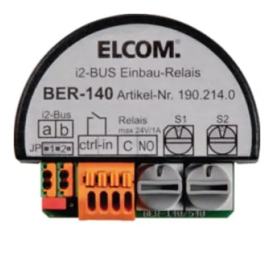 ELCOM Einbaurelais BER-140 1902140 | Bus-Schaltrelais 1-fach UP | i2Audio | Sprechanlage | schwarz | Unterputz