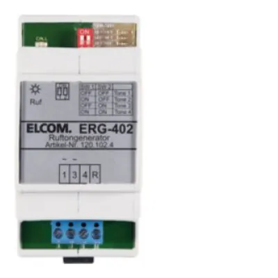 ELCOM ERG-402 Etagenrufgenerator | Türsprechanlage 1+n | 4 Ruftöne | REG 3 TE | Hutschienenmontage