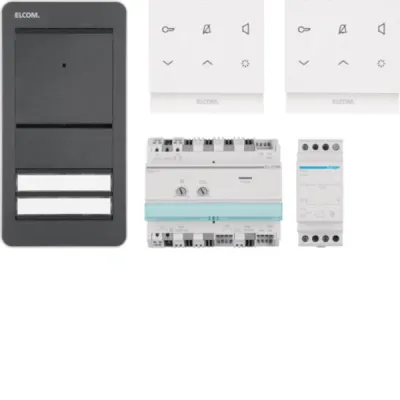 Elcom Audio-Sprechanlage Set REP102Y | 2 Teilnehmer | AP 2-Draht | anthrazit | Touch-Innenstation | Freisprechfunktion