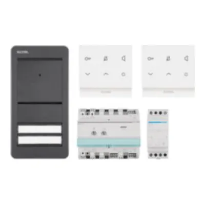 Elcom Audio-Sprechanlage Set REP102Y | 2 Teilnehmer | AP 2-Draht | anthrazit | Touch-Innenstation | Freisprechfunktion