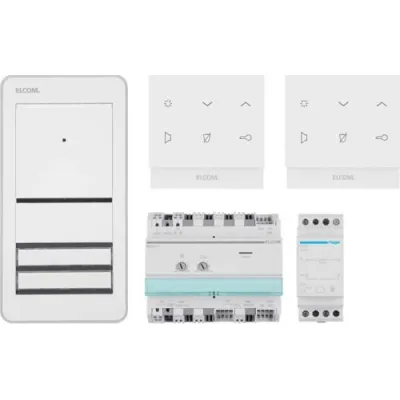 Elcom Audio-Sprechanlage Set REP112Y | 2 Teilnehmer | 2-Draht | Touch-Innenstation Weiß | Namensschild | Aufputz