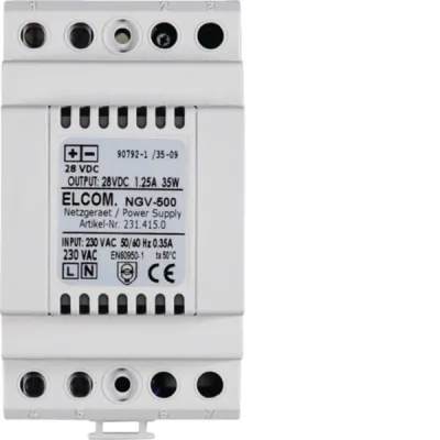 ELCOM NGV-500 Netzteil 28V DC 1,25A | i2-Bus | Hutschiene | 35W | LED | IP20 | grau