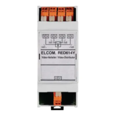 Elcom Videoverteiler 4-fach REG RED614Y | 2Draht Technik | Bus-System | für Sprechanlage DIN EN 50486 | lichtgrau