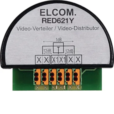 ELCOM Videoverteiler/Abzweiger RED621Y 2Draht UP | Bus-System für Sprechanlage DIN EN 50486 | Aufputz | schwarz