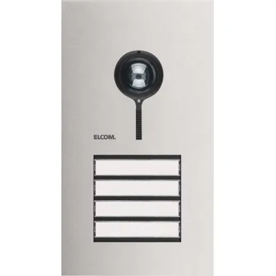 ELCOM Türstation Video REQ504Y | 4 Klingeltasten | 2-Draht | Edelstahl gebürstet | Kamera | Unterputz | IP54 | silber