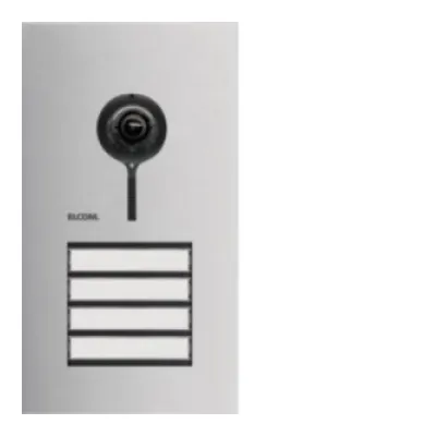 ELCOM Türstation Video REQ504Y | 4 Klingeltasten | 2-Draht | Edelstahl gebürstet | Kamera | Unterputz | IP54 | silber