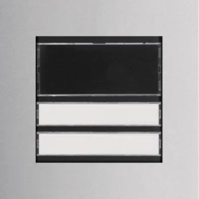ELCOM Ruftaster-Modul REN092Y | 2-Fach Klingeltaster Bus-System | LED-Namensschild | Edelstahl 120x120mm | Silber