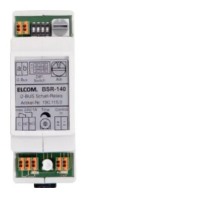 Elcom Schaltrelais BSR-140 | i2-Bus | 190.115.0 | 1-fach | REG Hutschiene | Sprechanlage Intercom | 24V/1A | lichtgrau