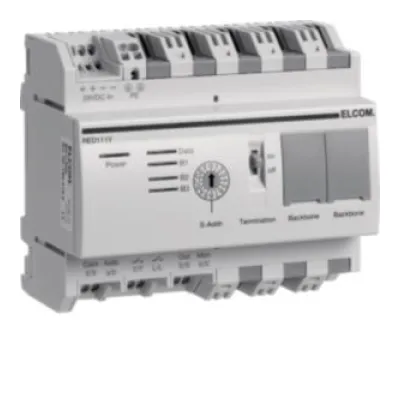 Elcom Strang-Koppler RED111Y | 2-Draht Bus-Koppler REG | 2x RJ45 | Videosignal-Verstärker | grau