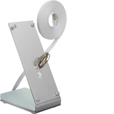 Elcom Tischkonsole Universal TKU-UNI 2301300 | Audio Hausstation | Edelstahl/Glas | 3m RJ-45 Anschluss | Büro