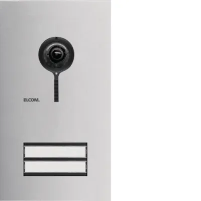 ELCOM REQ502Y Video-Türstation Edelstahl | 2-Draht | 2 Klingeltasten | Kamera | Unterputz | Bus-System | Silber