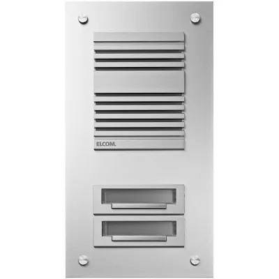 ELCOM Unterputz-Türstation TUP-2/1 EV1 530.251.0 | Klingeltableau | 2 Tasten | Aluminium | rostfreier Stahl | Silber