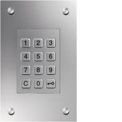 ELCOM Codeschloss CUE-200 | UP-Komplettgerät 1002211 | Edelstahl gebürstet | Unterputz | 2 Türen | Standalone | Silber