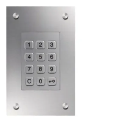 ELCOM Codeschloss CUE-200 | UP-Komplettgerät 1002211 | Edelstahl gebürstet | Unterputz | 2 Türen | Standalone | Silber