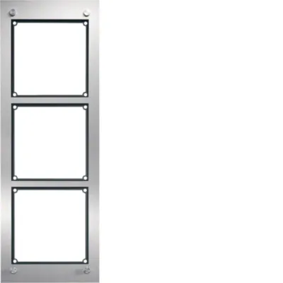 Elcom UP-Rahmen FMU-3/1EM 4013181 | Unterputz Montagerahmen 3-fach | Edelstahl matt gebürstet | 155x440 mm | Silber