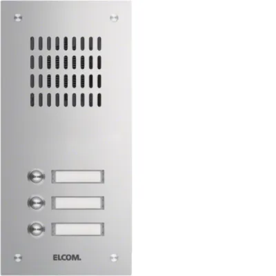 ELCOM Unterputz Türstation TVG-3/1 | 1103180 | Audio Sprechanlage | 3 Klingeltaster | Edelstahl matt gebürstet | Silber