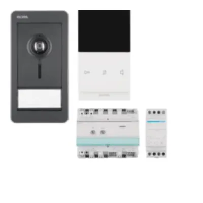 Elcom Video-Türsprechanlage Set REP501Y | 1 Teilnehmer | 2-Draht | Farbkamera | Touch Innenstation Weiß