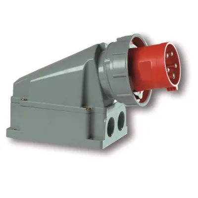 ELEKTRA CEE-Wandgerätestecker CGW 563/6H 5-polig 63A 400V IP67 | Aufputz | Schraubklemme | rot