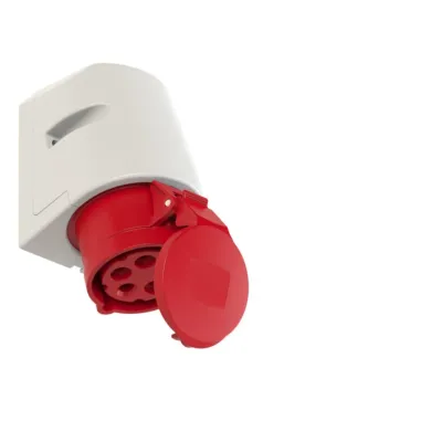 ELEKTRA CEE-Wandsteckdose CO 516/6H Nr. 62874 | 5-polig 16A 400V | Aufputz | Schraubklemme | IP44 | rot | Kunststoff