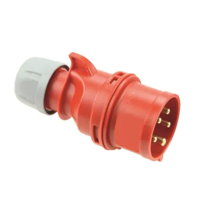 ELEKTRA CEE-Stecker CT 516/6H 5-polig 16A 400V | IP44 | Schraubklemme | Knickschutztülle | Kunststoff | rot