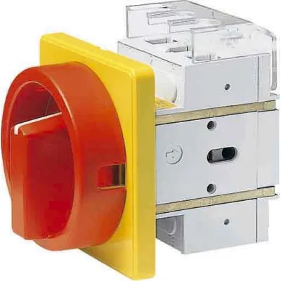 Elektra Tailfingen Haupt-Not-Aus-Schalter D2 00/HS-F35-D-RG | Hauptschalter 3-polig 40A | IP65 | Frontmontage | rot/gelb