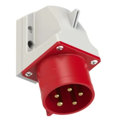 ELEKTRA CEE-Wandgerätestecker CG 532/6H | 5-polig | 32A | 400V | 6h | IP44 | Schraubklemme | grau | Kunststoff