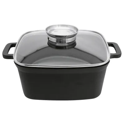 ELO Multifunktionstopf Cubus 90024 | Aluguss | 24 cm | 6 l | Induktion | backofenfest | spülmaschinengeeignet | Schwarz