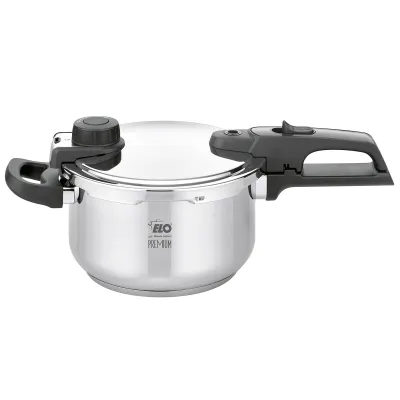 ELO Schnellkochtopf Mistral 88622 | 4,5l Edelstahl 18/8 | Ø 22cm | Induktion | Öl-Dosiersystem | Abgießrand | silber