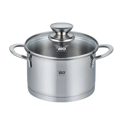 ELO Topfset Galant 72595 | 5-teilig Edelstahl 18/10 | Induktion | Glasdeckel | Spülmaschinenfest | Backofenfest