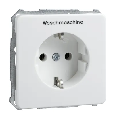 Elso Steckdoseneinsatz 205124 | Schuko Unterputz Steckdose Waschmaschine | 16A 250V | Steckklemmen | reinweiß