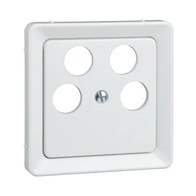Elso Zentralplatte Antennensteckdose 206054 | 4-Loch | Koax-Abdeckung | Unterputz | Thermoplast | glänzend | reinweiß