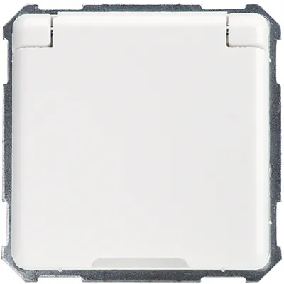 ELSO SCHUKO Steckdose Unterputz | Klappdeckel | 16A | IP20 | Duroplast | halogenfrei | reinweiß