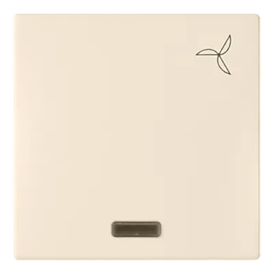 ELSO Wippe beleuchtet 273184 | Symbol Lüfter | für Schalter & Taster | Duroplast | Klemmbefestigung | reinweiß