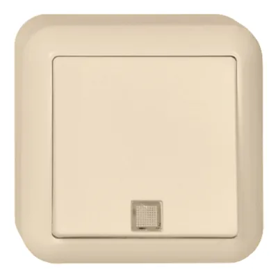 ELSO Taster Aufputz 382110 | beleuchtet | 1 Schließer | 10A 250V | IP20 | Kunststoff | Thermoplast | perlweiß