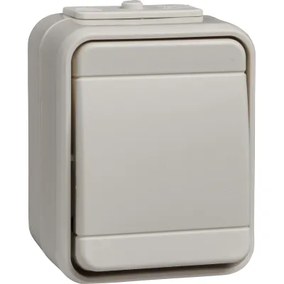 ELSO Kreuzschalter 441700 | Aufputz IP44 | 10A 250V | Steckklemme | Thermoplast halogenfrei | 1-fach | perlweiß