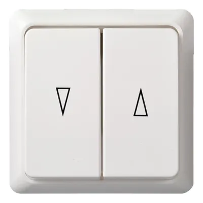 ELSO Jalousietaster 502804 | Aufputz Gruppentaster 10A 250V | 2 Tasten | Steckklemme | Thermoplast | IP20 | reinweiß