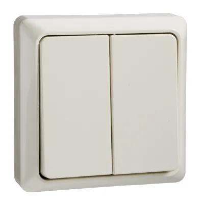 Elso Doppeltaster 506250 | Wipptaster Aufputz 42V 1A | 2 Schließer | Serienfernschalter | Kunststoff perlweiß