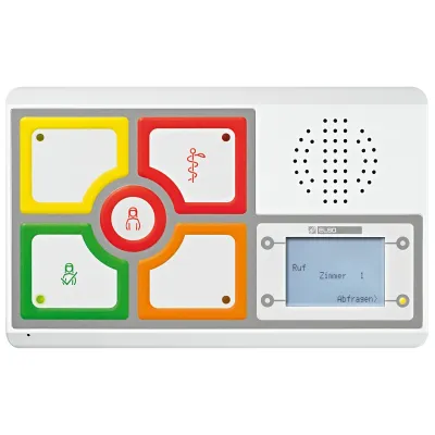 Elso Zimmermodul Dienstzimmermodul 735000 | Ruf-Abstelltaster | Sprechfunktion | Folientastatur | Wandmontage | Weiß