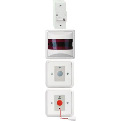 Elso Joy ELG740174 Behinderten-WC-Set | Notruf Komplettset mit LED Ruf- & Abstelltaster | Zimmersignalleuchte | reinweiß
